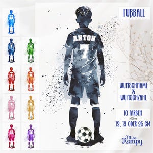 MissRompy | Fußballer, (881), Name, Zahl, Wunschname, zum Aufbügeln, Bügelbild, Geburtstagszahl, Aufbügler, Applikation, Bügelsticker