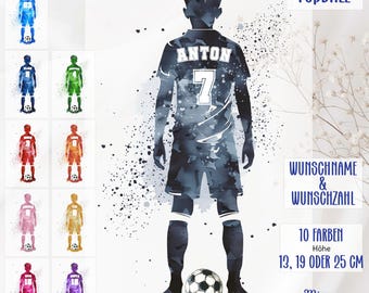 MissRompy | Fußballer, (881), Name, Zahl, Wunschname, zum Aufbügeln, Bügelbild, Geburtstagszahl, Aufbügler, Applikation, Bügelsticker