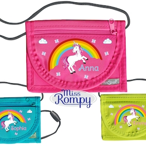 MissRompy | Chest bag unicorn (869) with name and safety clasp butterflies shoulder bag breast bag viewing window