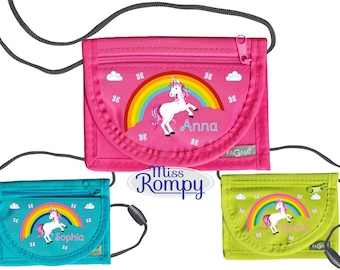 MissRompy | Chest bag unicorn (869) with name and safety clasp butterflies shoulder bag breast bag viewing window