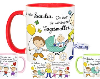 Tasse (821) TAGESMUTTER mit Herz Abschiedsgeschenk Keramiktasse mit NAMEN