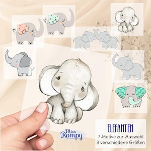 Peut inclure: Un ensemble de sept images clipart numériques d'éléphants mignons dans différentes poses. Les éléphants sont dessinés dans un style aquarelle avec des couleurs douces et pastel. Les images sont parfaites pour une utilisation dans le scrapbooking, la fabrication de cartes et d'autres projets d'artisanat.