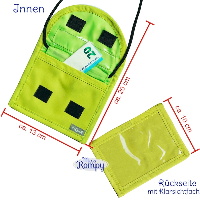 MissRompy Brustbeutel Feuerwehr 834 mit Name und Sicherheitsverschluss Umhängebeutel breast bag Sichtfenster Bild 3