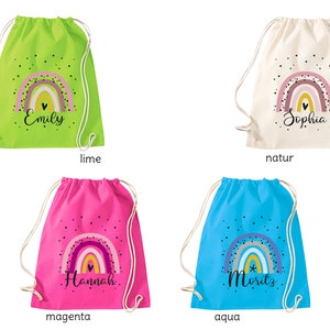 BW-Turnbeutel REGENBOGEN 779 Name KordelZugbeutel Sportbeutel Rucksack Gymsac zdjęcie 2