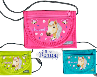 MissRompy | Breast bag horse (780) with name and safety clasp horse head shoulder bag breast bag viewing window