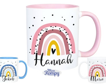 Tasse (779) Regenbogen mit NAME und Themendruck