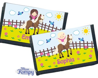 Riding (848) wallet with name children's wallet Velcro wallet