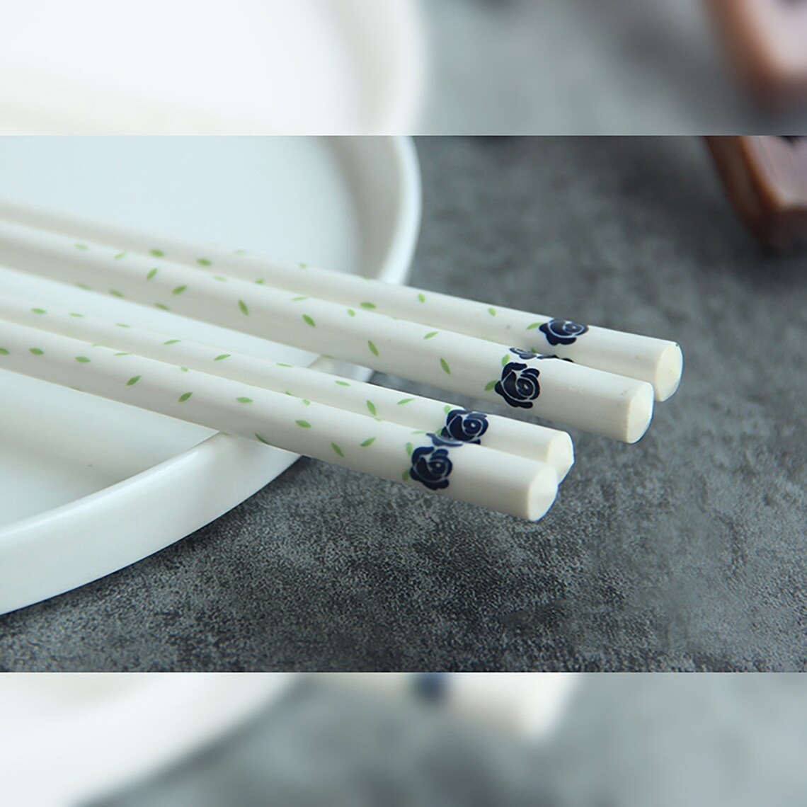2 pair of ceramic chopstick Chinese Ceramic chopstick white Etsy