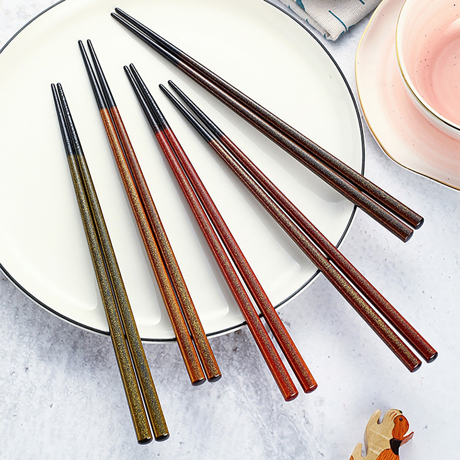 5 pairs of chopsticks set for daily use Natural wood Etsy