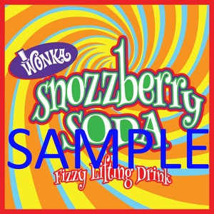 FOUR Small Willy Wonka Fizzy Lifting Drink Bottle Labels | Snozzberry ...