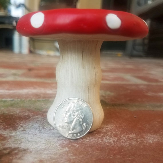 TWO Small Willy Wonka and the Chocolate Factory Edible Red Mushrooms