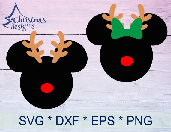 Download Mickey Minnie Reindeer Heads svg Mickey Deer svg Minnie | Etsy