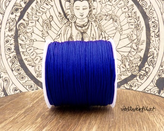 5m (0,21 EUR/m) oder 10m (0,20 EUR/m) Makramee Band royal blau 0,8mm Kordel Schmuckkordel Macramé Schmuckband