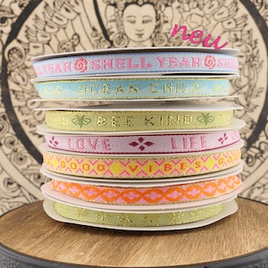 1m Schmuckband mit Text 10mm Text-/Motivauswahl Festivalband