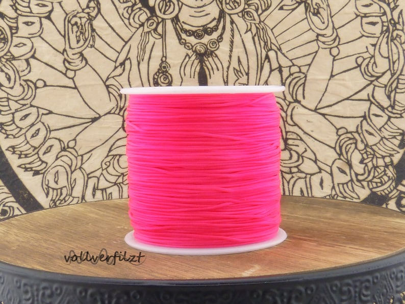 5m 0,21 EUR/m oder 10m 0,20 EUR/m Makramee Band NEON 0,8mm Farbauswahl Kordel Schmuckkordel Macramé Schmuckband Bild 3