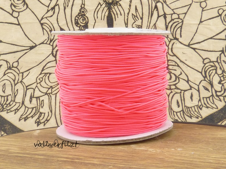 5m/10m 0,25 EUR/m Elastikband 0,8mm neon Farbauswahl Gummiband neonpink