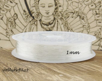 1x Rolle Gummiband 1,0mm | ~10m (0,165EUR/m) Elastikband transparent Elasticcord