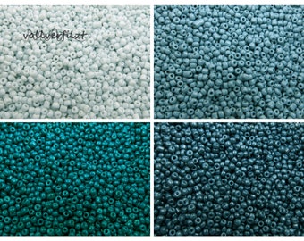15g (80EUR/kg) Rocailles 8/0 3mm Glasperlen Farbauswahl Blautöne Saatperlen