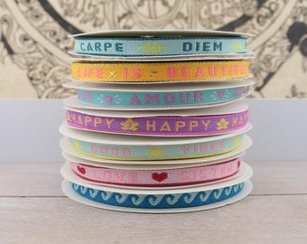 1m Schmuckband mit Text 10mm Text-/Motivauswahl Festivalband