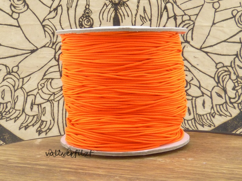 5m/10m 0,25 EUR/m Elastikband 0,8mm neon Farbauswahl Gummiband neonorange