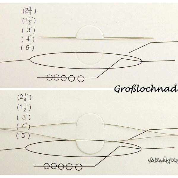 1x Edelstahl Großlochnadel Bigeye Perlennadel Saatperlennadel Längenauswahl