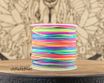 5m (0,21 EUR/m) oder 10m (0,20 EUR/m) Makramee Band NEON bunt 0,8mm