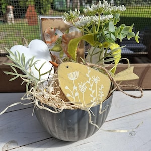 Geschenk mit Herz, Karte Alles Liebe,  Geschenk Geburtstag, Geschenkbox Mitbringsel Präsentkorb Deko Set rosa Geschenke Set mit Holz Vogel