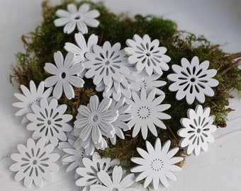 Holzblüten Streu 24 Stück Holzteilestreu Streudeko Tischdeko Blumen Holzblüten Mini Holzblüten Frühlings Deko  Sommer Deko Marthas Hus