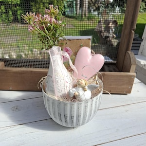 Geschenk mit Herz, Karte Alles Liebe,  Geschenk Geburtstag, Geschenkbox Mitbringsel Präsentkorb Deko Set rosa Geschenke Set mit Engel