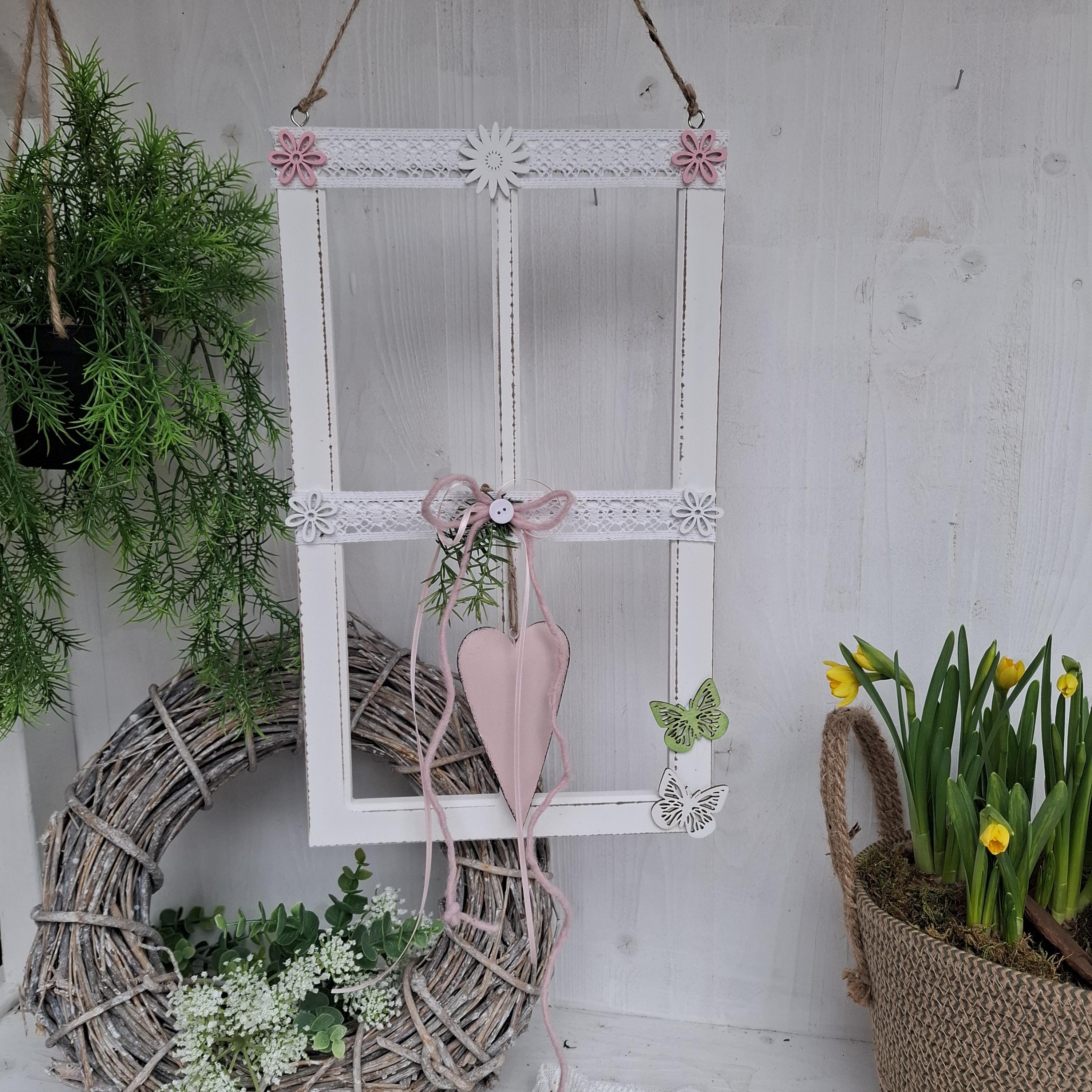 Deko Fenster XL mit Herz Fensterdeko zum hängen Deko Hänger Wanddeko Fenster Mobile Dekoration Fensterschmuck Deko Fensterschmuck Frühling