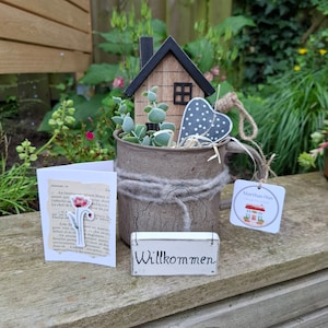 Geschenk Set mit Karte Geschenk Geburtstag Geschenkbox Mitbringsel Präsentkorb Deko Willkommen Geschenk Set zum Einzug Geschenkidee
