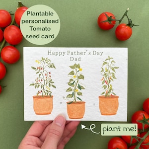 Cartão personalizado para o dia dos pais, Cartão de plantação de vegetais para o pai, Cartão de jardinagem, Cartão de semente de tomate, Plantação de pepino, Plantação de pimenta