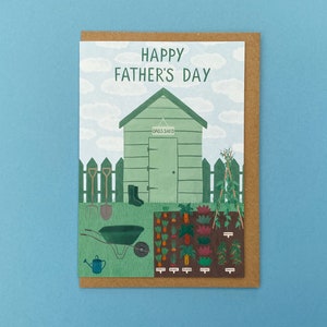 Cartão de feliz dia dos pais para o jardim, Cartão para amantes de jardins, Cartão para pais jardineiros, Cartão para o galpão do pai, Cartão de jardinagem, Cartão para horta