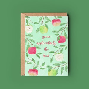Sei decisamente la migliore carta, Carta per amico, Carta con gioco di parole sulla frutta, Illustrazione botanica ad acquerello, Carta di ringraziamento, Carta per insegnante