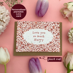 Carte d'amour personnalisée à planter, carte personnalisée de joyeuse Saint-Valentin, carte personnalisée de joyeux anniversaire, carte de visite personnalisée, romantique