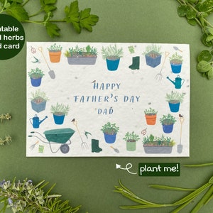 Carte de fête des pères personnalisée à planter, carte de jardinage pour papa, carte de graines de plantes mélangées pour la fête des pères, carte biodégradable respectueuse de l'environnement,