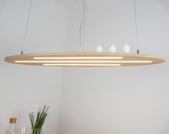 Hanglamp / Ellipse / Eettafel lamp beuken / plafondlamp / woonkamer lamp / houten lamp / plafondlamp / lamp hout