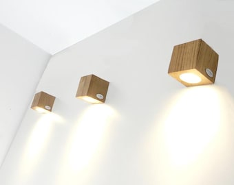 Wandleuchte Holzlampe Eiche geölt Miny Spot Led Wandlampe