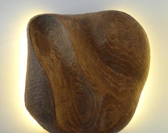 Houten wandlamp incl. LED's