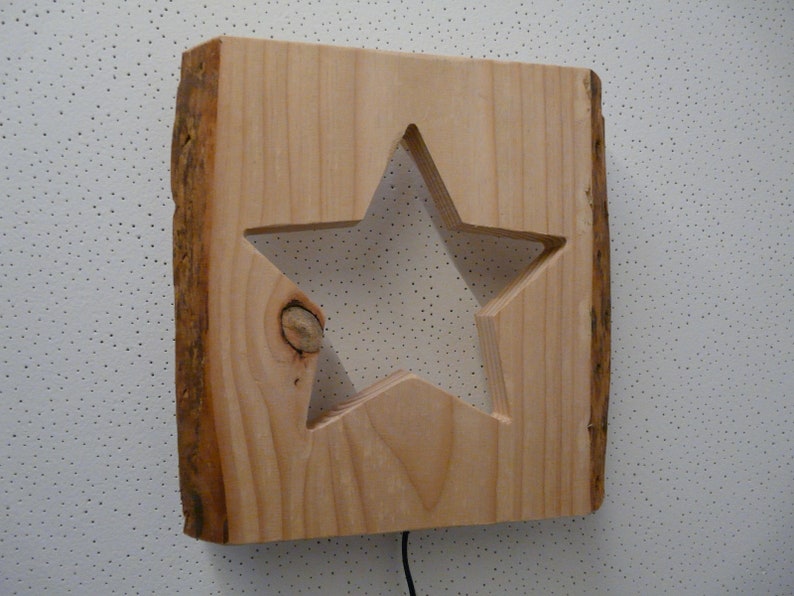 Wandleuchte Stern Holz inkl. Led Beleuchtung Bild 3