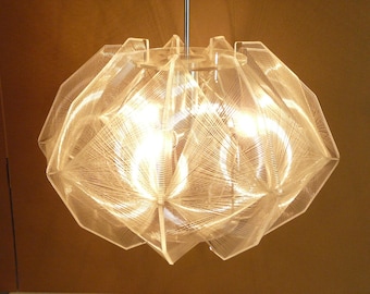 XL hanging lamp Sompex Paul Secon 70s Plexiglas + nylon threads