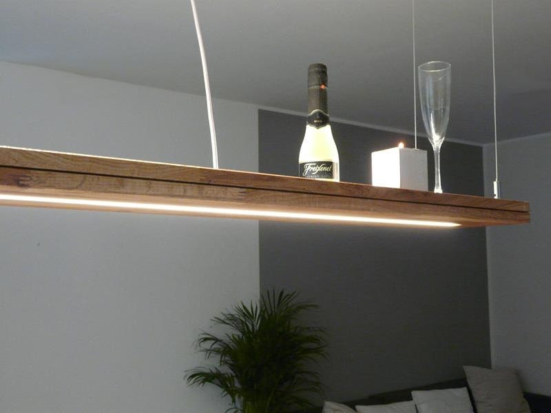 Leuchte Holz Eiche 160 cm / Esstischlampe / Holzlampe / Ober Unterlicht /  Wohnzimmerlampe / Led Lampe -  Schweiz