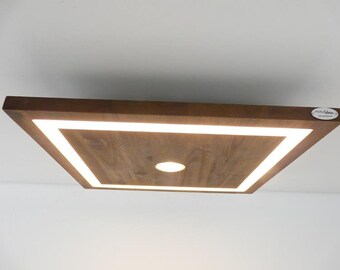 Deckenleuchte Akazie Holzlampe LED 20 x 20 cm Leuchte Lampe