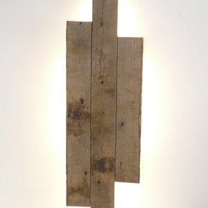 Led light object wall lamp oak antique wood rustic