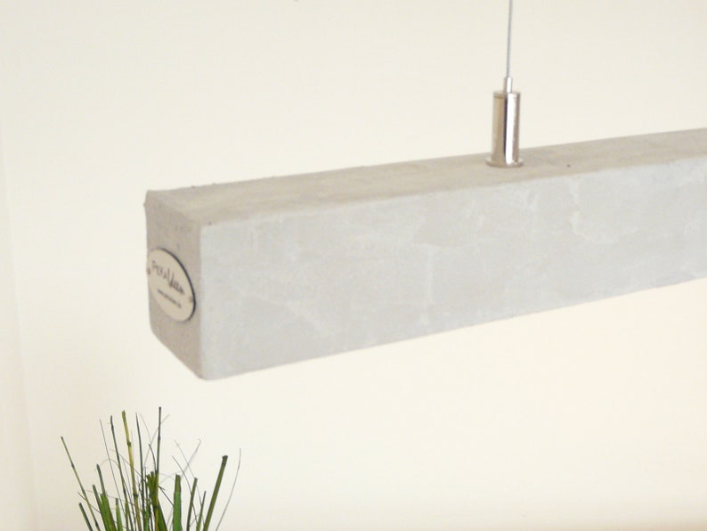 Hängelampe 80 cm Deckenlampe Holz Beton beschichtet Lampe Bild 6