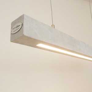 Hängelampe 80 cm Deckenlampe Holz Beton beschichtet Lampe Bild 2