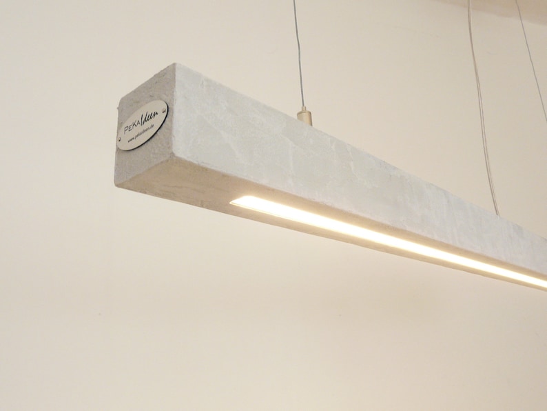 Hängelampe 80 cm Deckenlampe Holz Beton beschichtet Lampe Bild 2