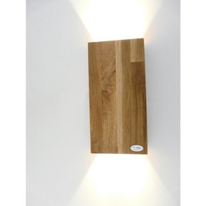 Wall light wooden lamp oiled oak height 29 cm width 14.5 cm dimmable