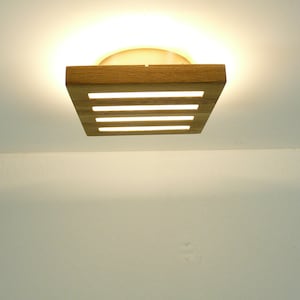 neu - Deckenleuchte Eiche Led 20 x 20 cm mit indirekter Beleuchtung Leuchte Lampe