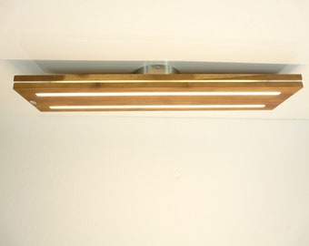 Sandwich Deckenlampe Akazie geölt 80 cm Holzlampe